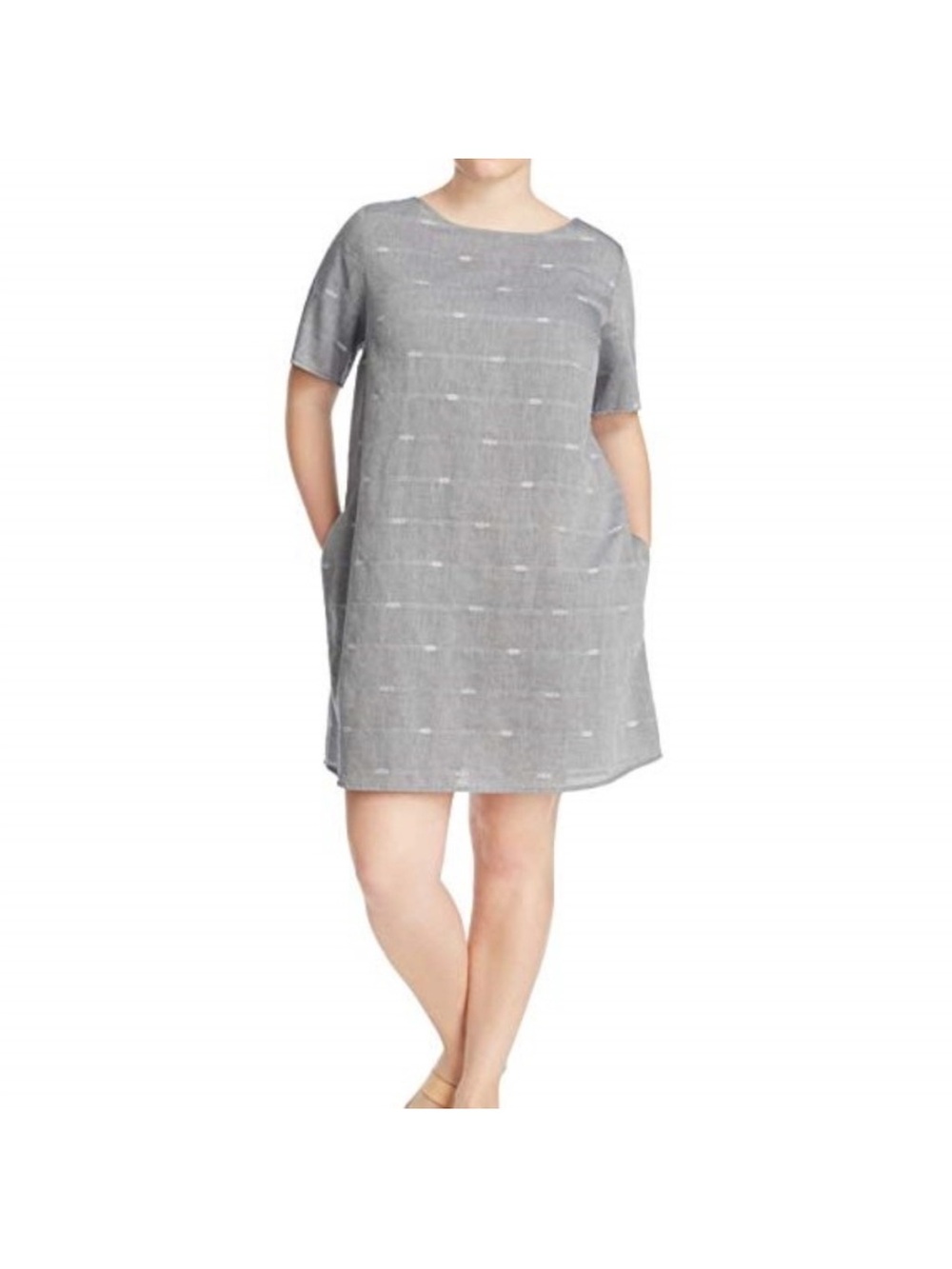 NWT Eileen Fisher Bateau Neck Nomadic Stripe Dress XL